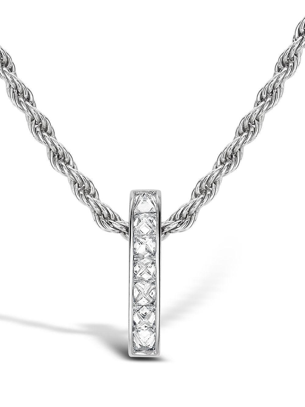 Pragnell 18kt white gold Rock chic diamond bar pendant necklace - Silver von Pragnell