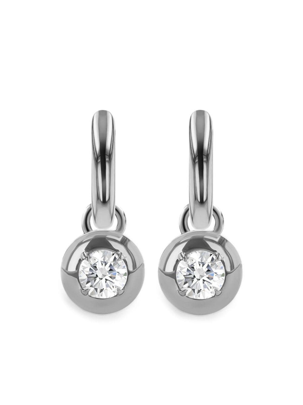 Pragnell 18kt white gold Small Skimming Stone diamond drop earrings von Pragnell