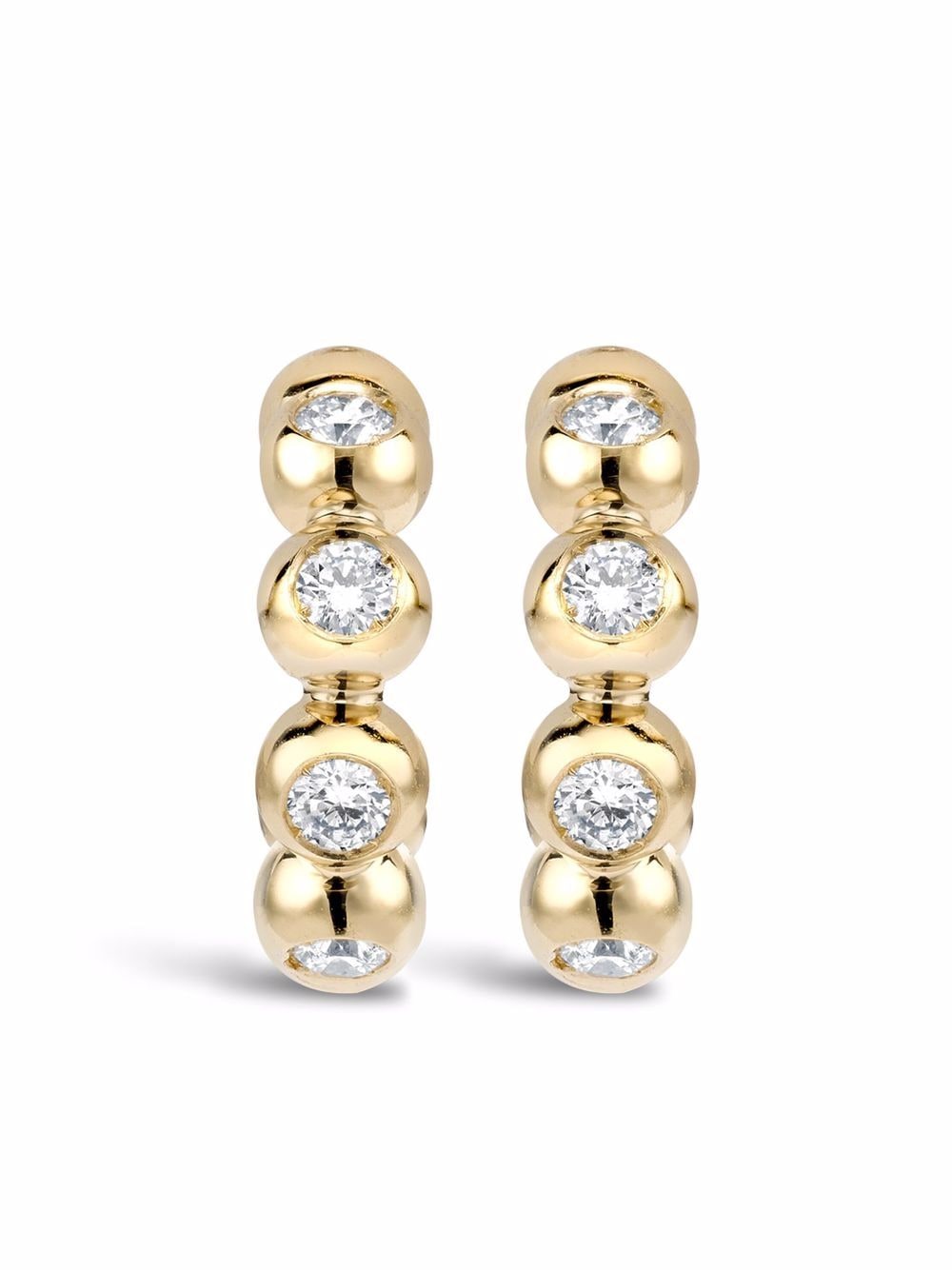 Pragnell 18kt yellow gold Bohemia diamond hoop earrings von Pragnell