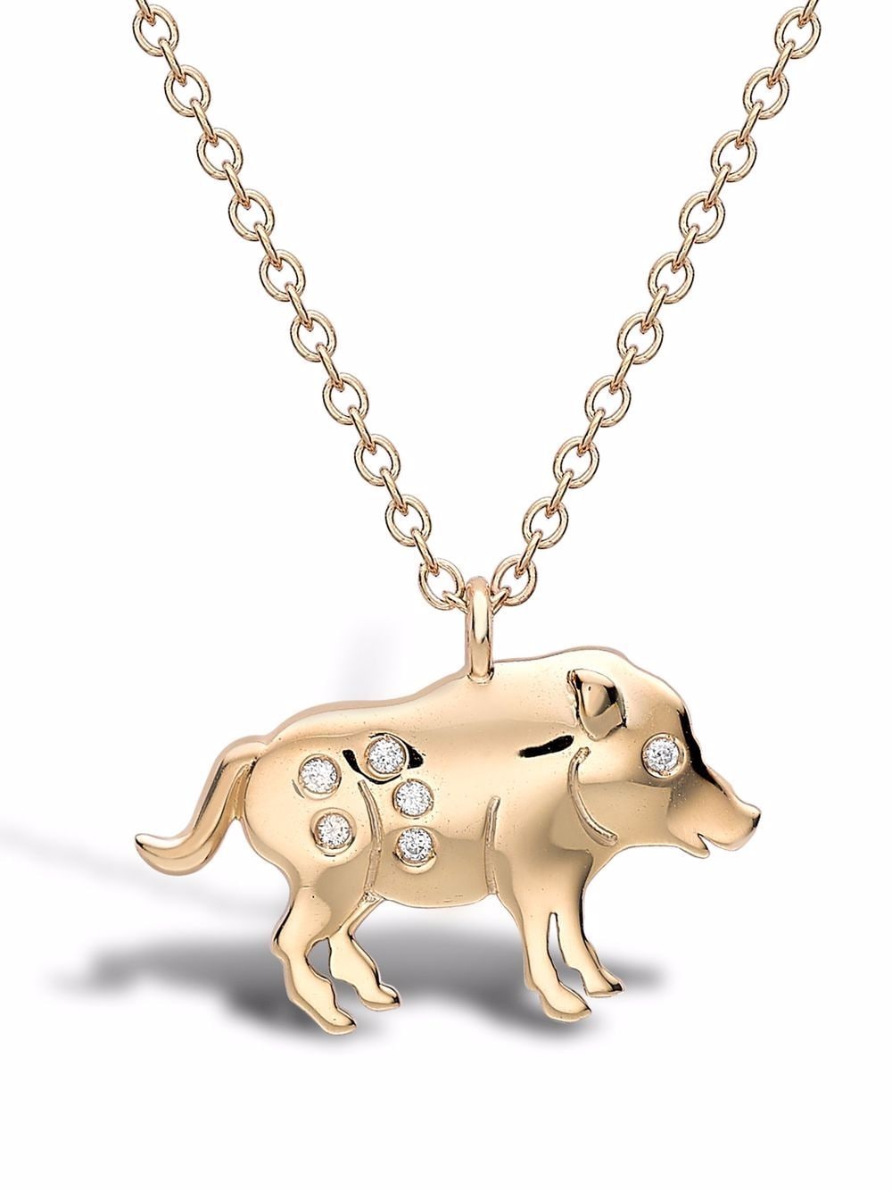 Pragnell 18kt yellow gold Zodiac diamond pig pendant von Pragnell