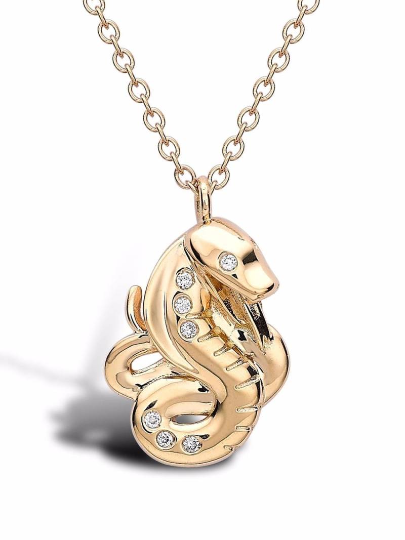 Pragnell 18kt yellow gold Zodiac diamond snake pendant necklace von Pragnell