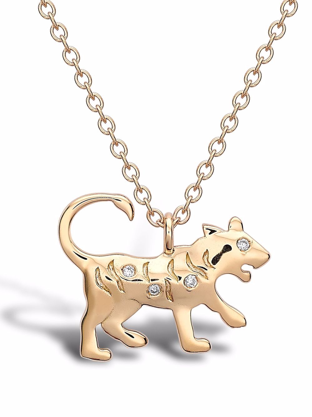 Pragnell 18kt yellow gold Zodiac diamond tiger pendant necklace von Pragnell