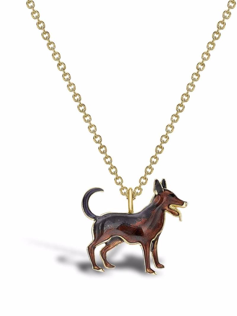 Pragnell 18kt yellow gold Zodiac dog pendant necklace von Pragnell