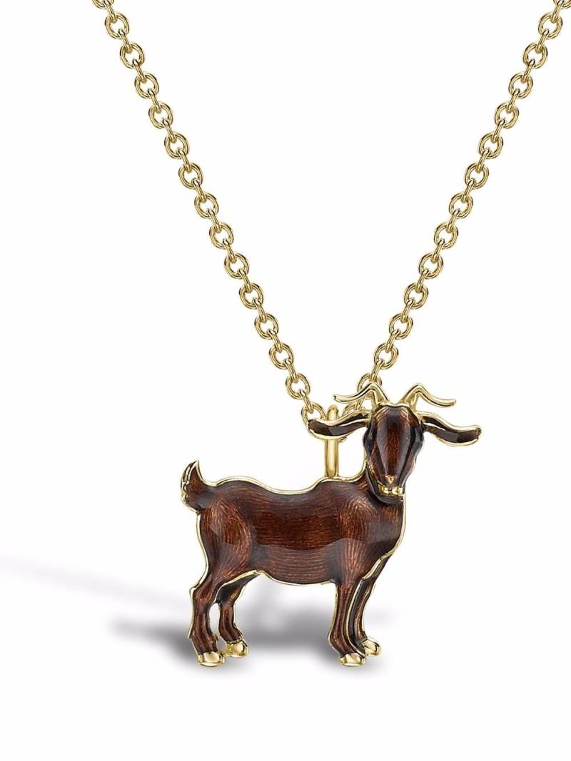 Pragnell 18kt yellow gold Zodiac goat pendant necklace von Pragnell