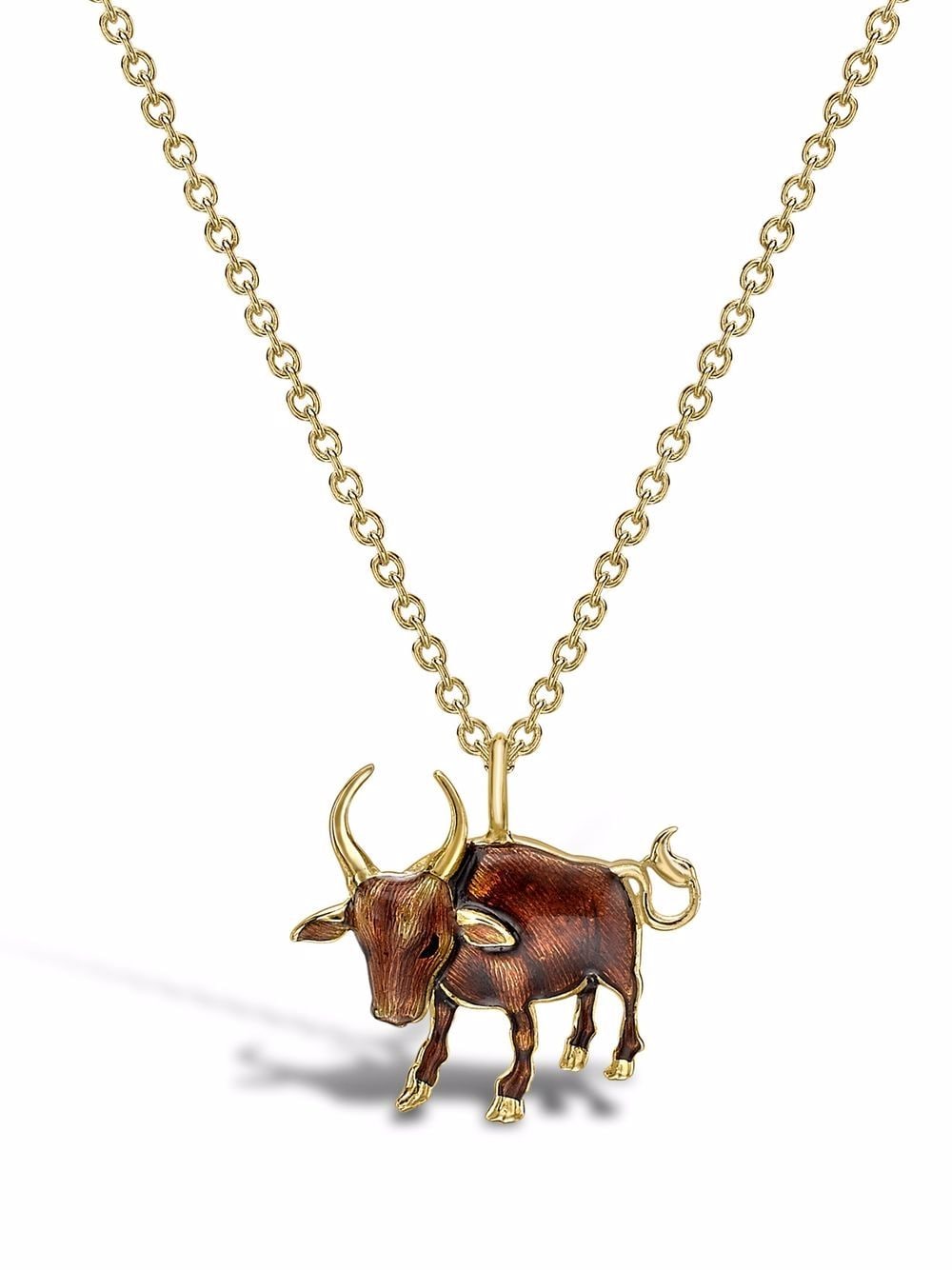 Pragnell 18kt yellow gold Zodiac ox pendant necklace von Pragnell