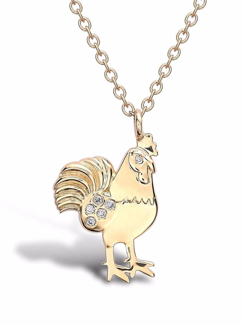 Pragnell 18kt yellow gold Zodiac rooster diamond pendant necklace von Pragnell