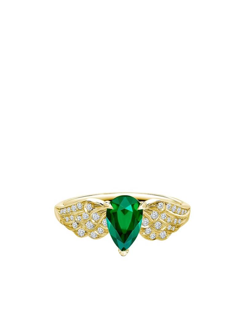 Pragnell 18kt yellow gold diamond emerald Tiara ring von Pragnell