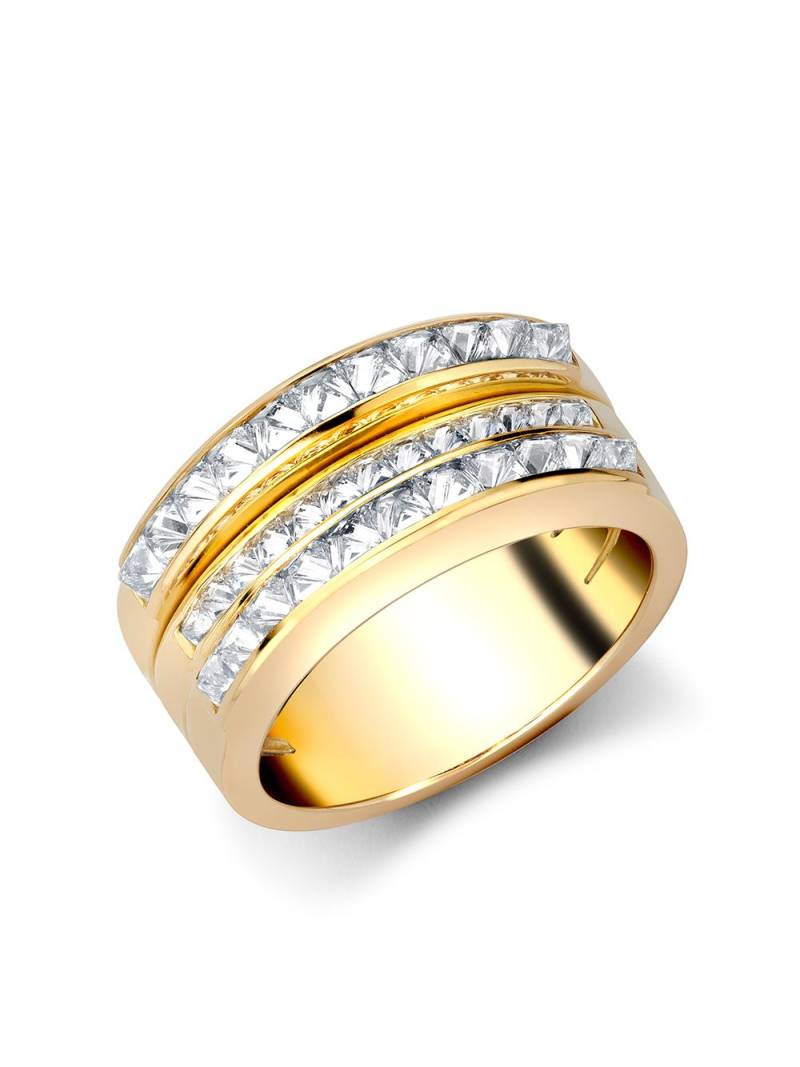 Pragnell 18kt yellow gold diamond three row RockChic ring von Pragnell