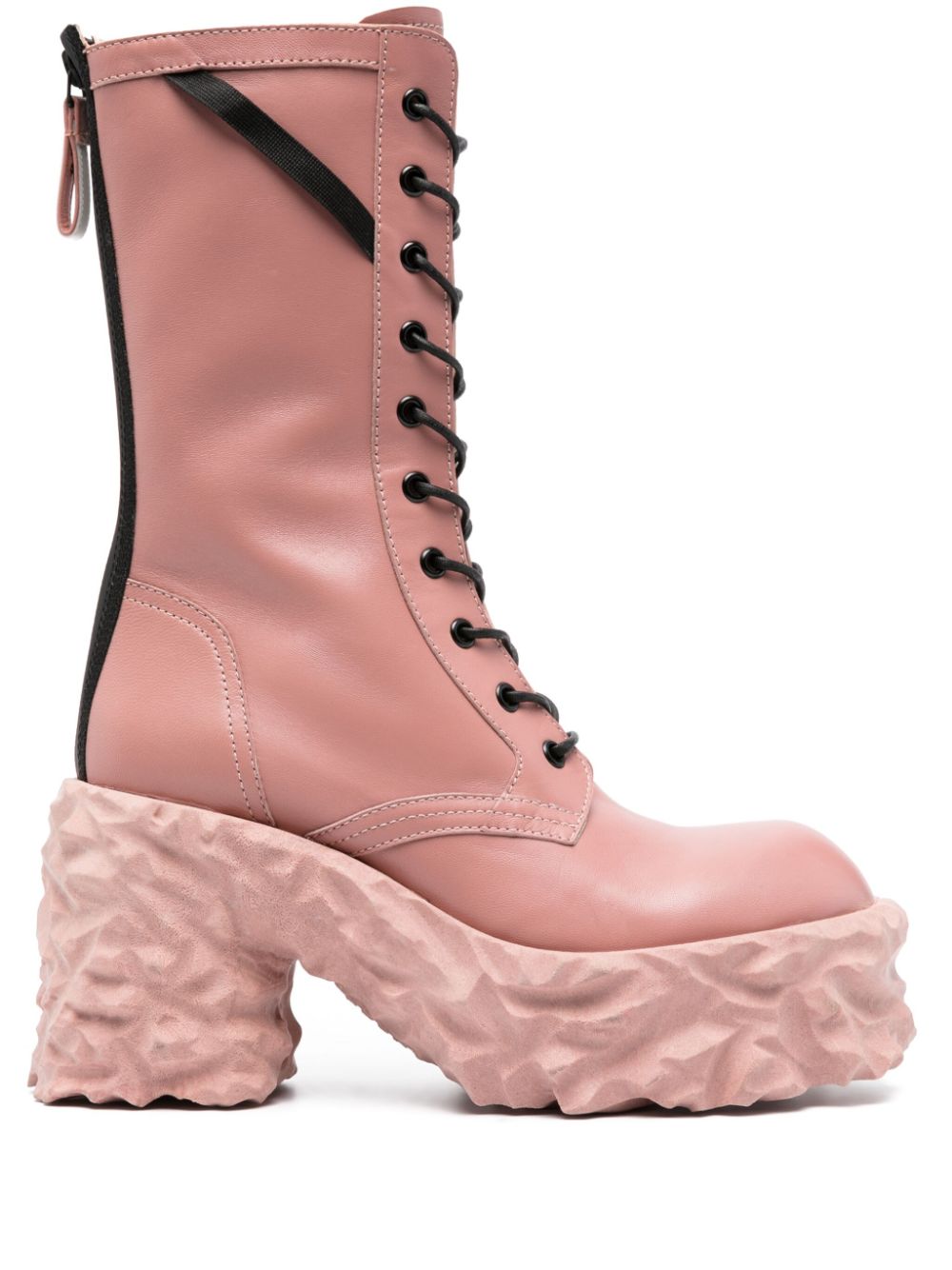 Premiata 100mm sculpted-sole leather boots - Pink von Premiata