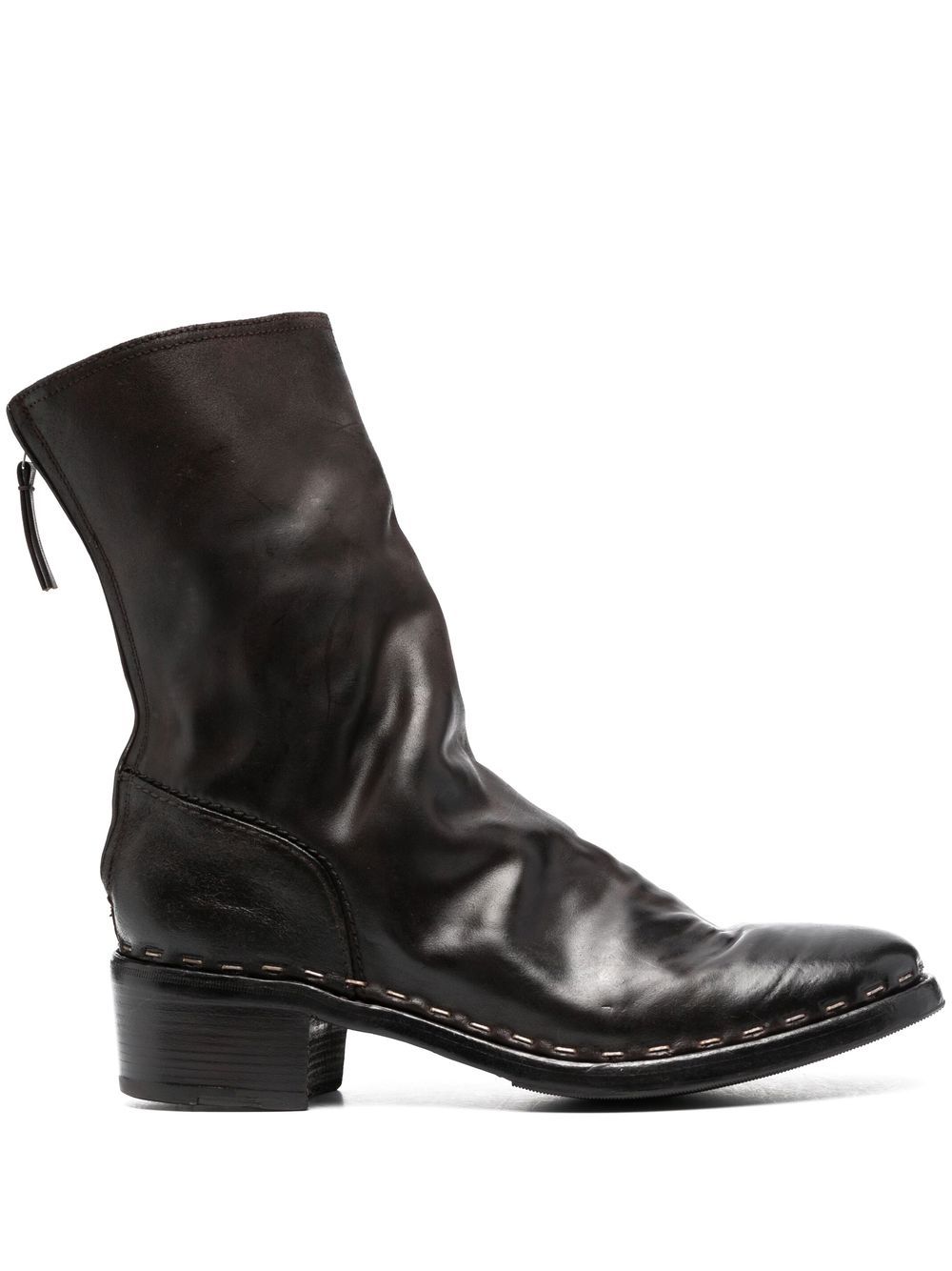 Premiata 60mm zip-up leather boots - Brown von Premiata