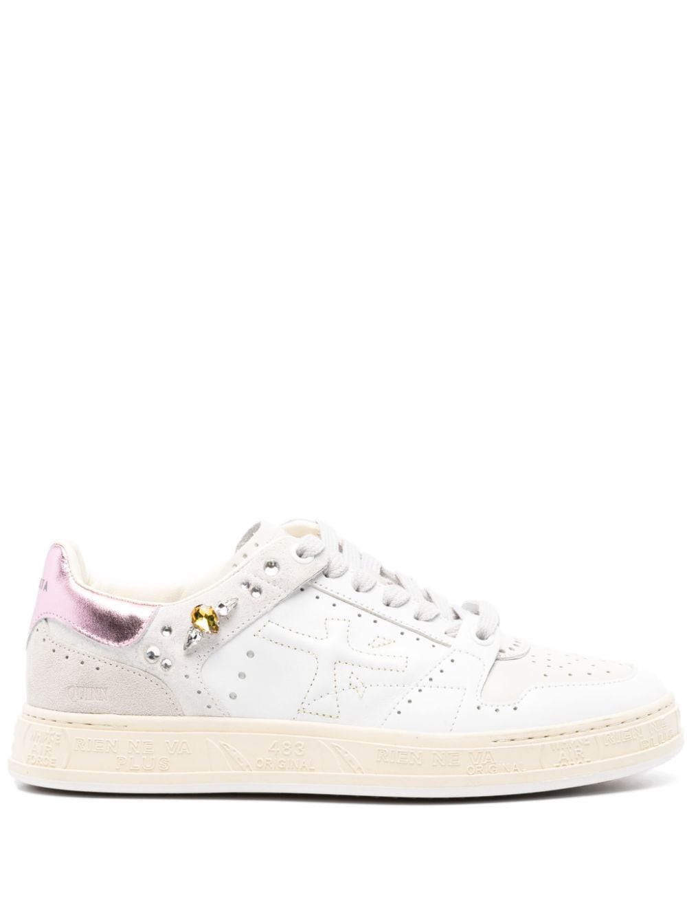 Premiata Quinn perforated leather sneakers - White von Premiata