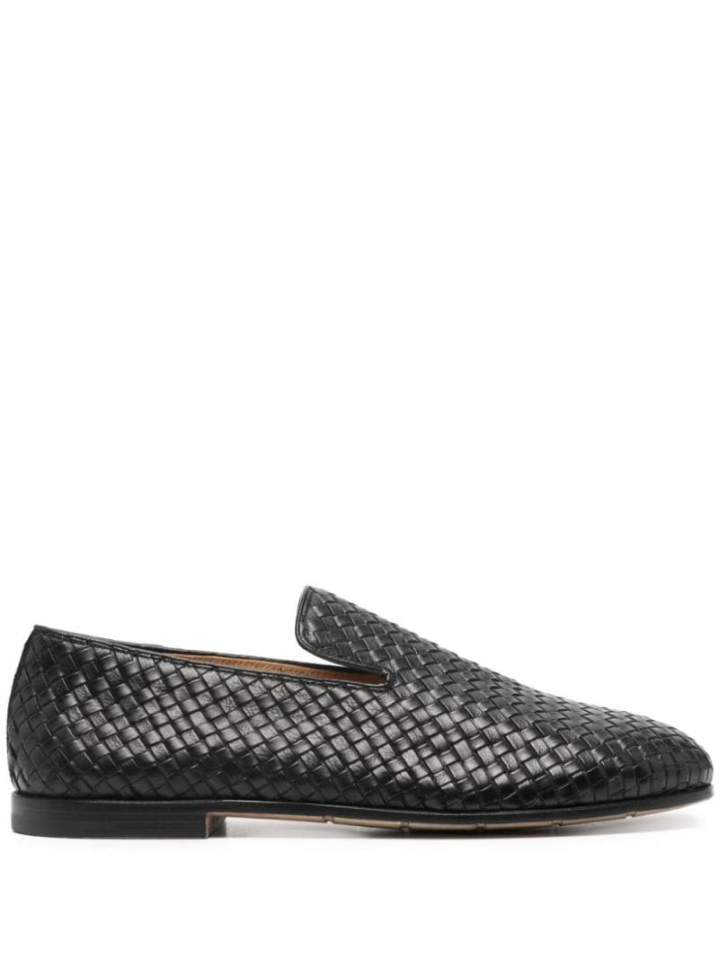 Premiata interwoven leather slipper - Black von Premiata