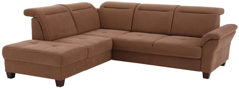 Home affaire Ecksofa »Solvei L-Form«, wahlweise auch mit Kopfteilverstellung und Bettfunktion, Federkern von home affaire