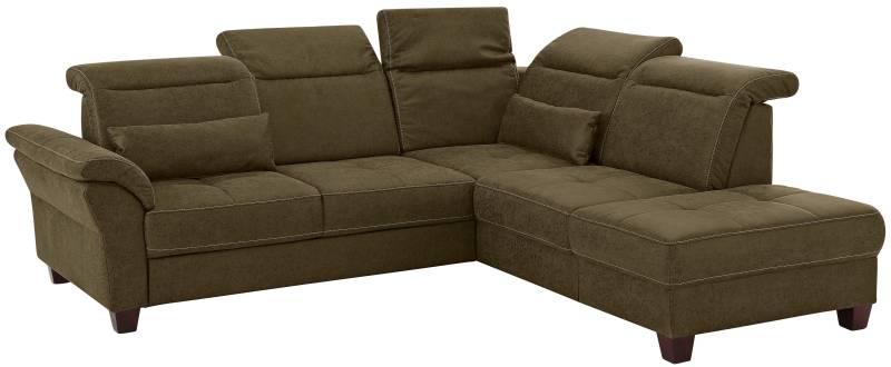 Home affaire Ecksofa »Solvei L-Form«, wahlweise auch mit Kopfteilverstellung und Bettfunktion, Federkern von home affaire