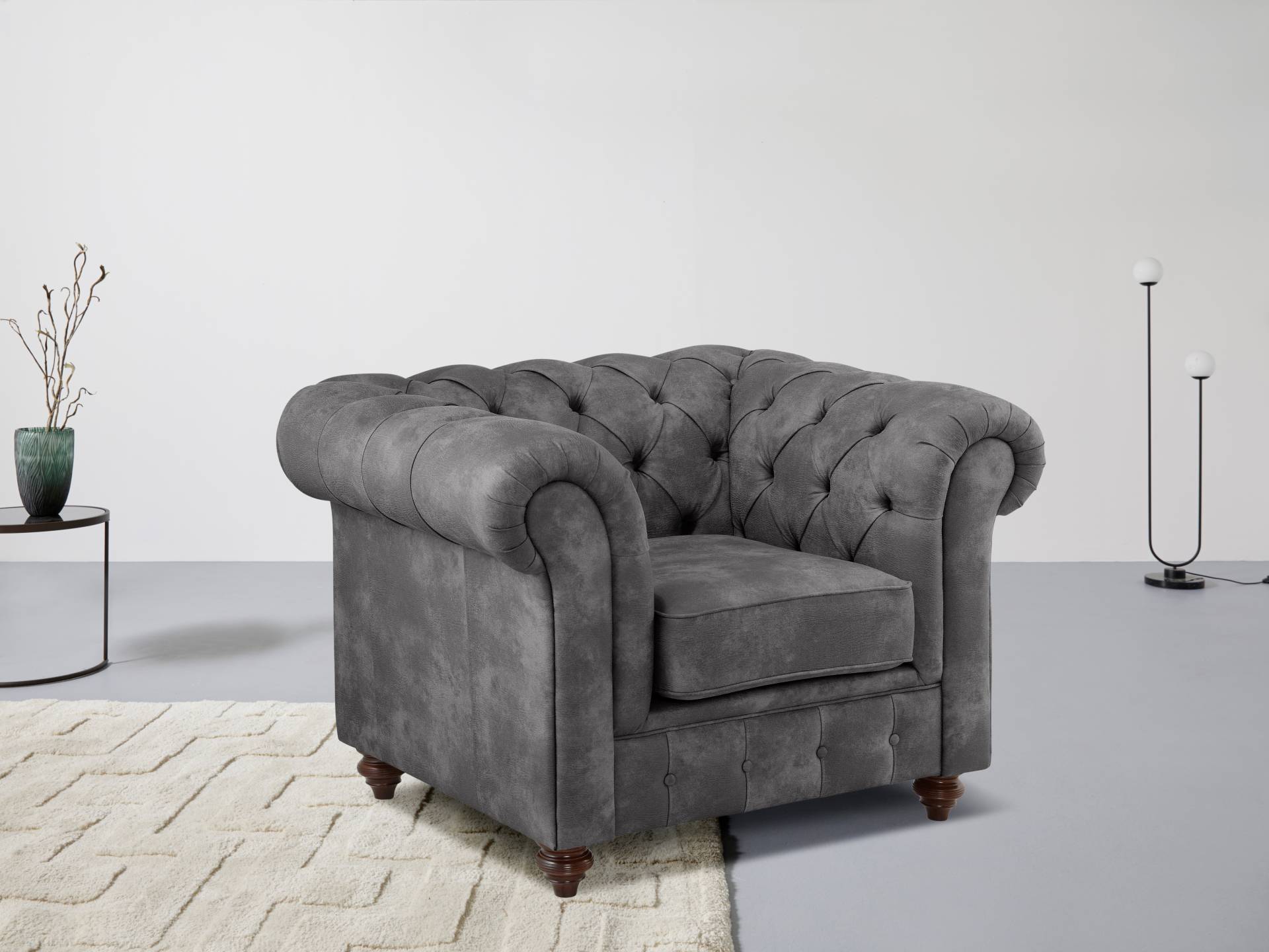 Home affaire Sessel »Chesterfield B/T/H: 105/69/74 cm«, mit hochwertiger Knopfheftung, auch in Leder Home affaire Sessel »Chesterfield B/T/H: 105/69/74 cm«, mit hochwertiger Knopfheftung, auch in Leder von home affaire