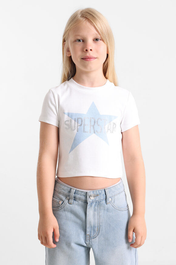 Pretty Mess Crop T-Shirt | Weiss | Mädchen  | 8 von Pretty Mess