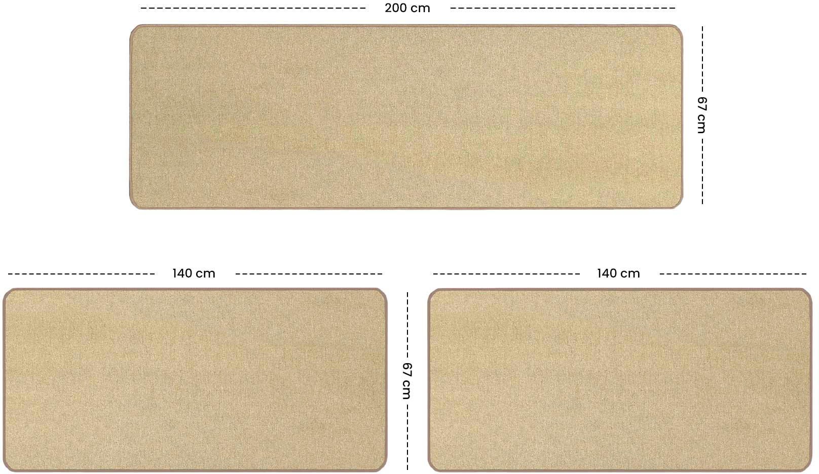 Primaflor-Ideen in Textil Bettumrandung »MACAO«, (3 tlg.), Bettvorleger, Läufer-Set für das Schlafzimmer, Uni Farben von Primaflor-Ideen in Textil