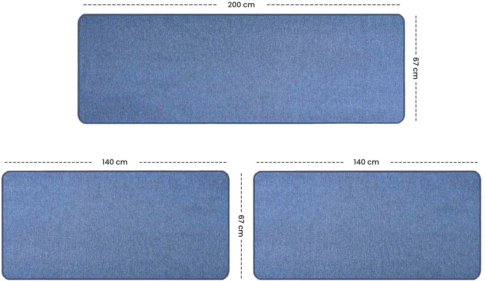 Primaflor-Ideen in Textil Bettumrandung »MACAO«, (3 tlg.), Bettvorleger, Läufer-Set für das Schlafzimmer, Uni Farben von Primaflor-Ideen in Textil