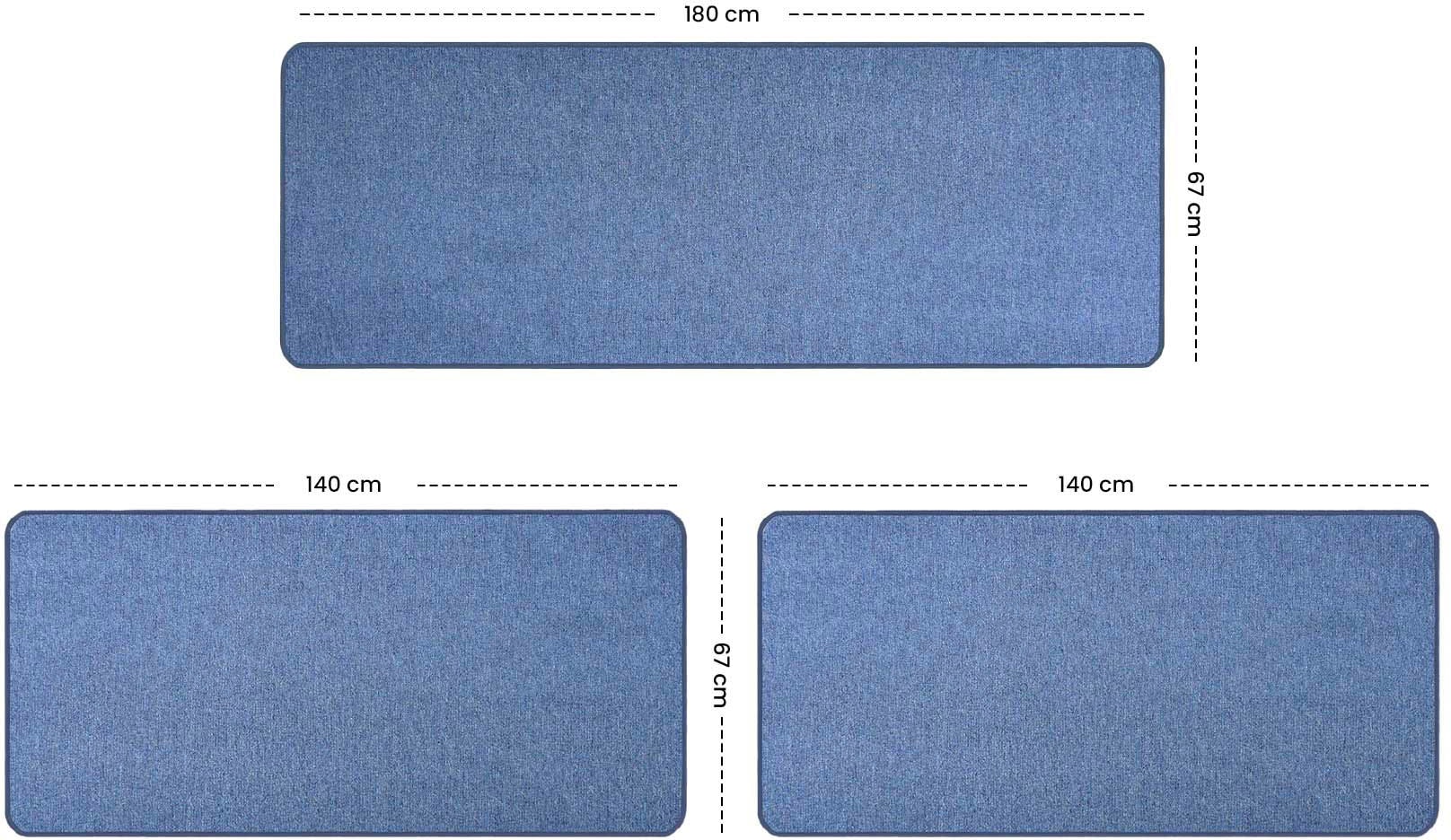 Primaflor-Ideen in Textil Bettumrandung »MACAO«, (3 tlg.), Bettvorleger, Läufer-Set für das Schlafzimmer, Uni Farben von Primaflor-Ideen in Textil