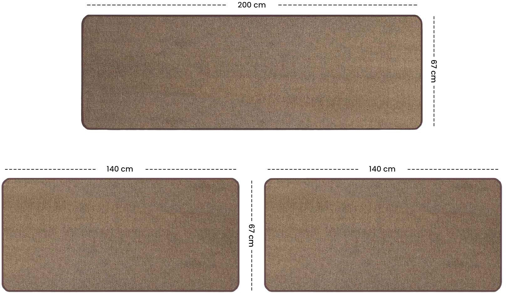 Primaflor-Ideen in Textil Bettumrandung »MACAO«, (3 tlg.), Bettvorleger, Läufer-Set für das Schlafzimmer, Uni Farben von Primaflor-Ideen in Textil