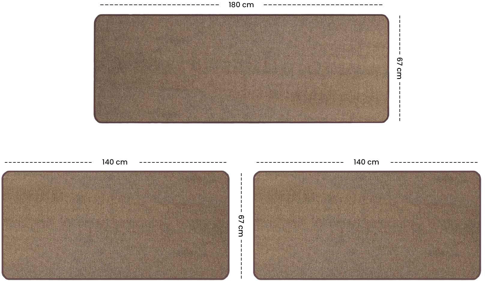 Primaflor-Ideen in Textil Bettumrandung »MACAO«, (3 tlg.), Bettvorleger, Läufer-Set für das Schlafzimmer, Uni Farben von Primaflor-Ideen in Textil