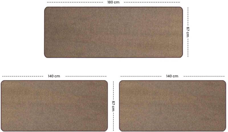 Primaflor-Ideen in Textil Bettumrandung »MACAO, Made in Netherlands«, (3 tlg.), Bettvorleger, Läufer-Set für das Schlafzimmer, Uni Farben von Primaflor-Ideen in Textil