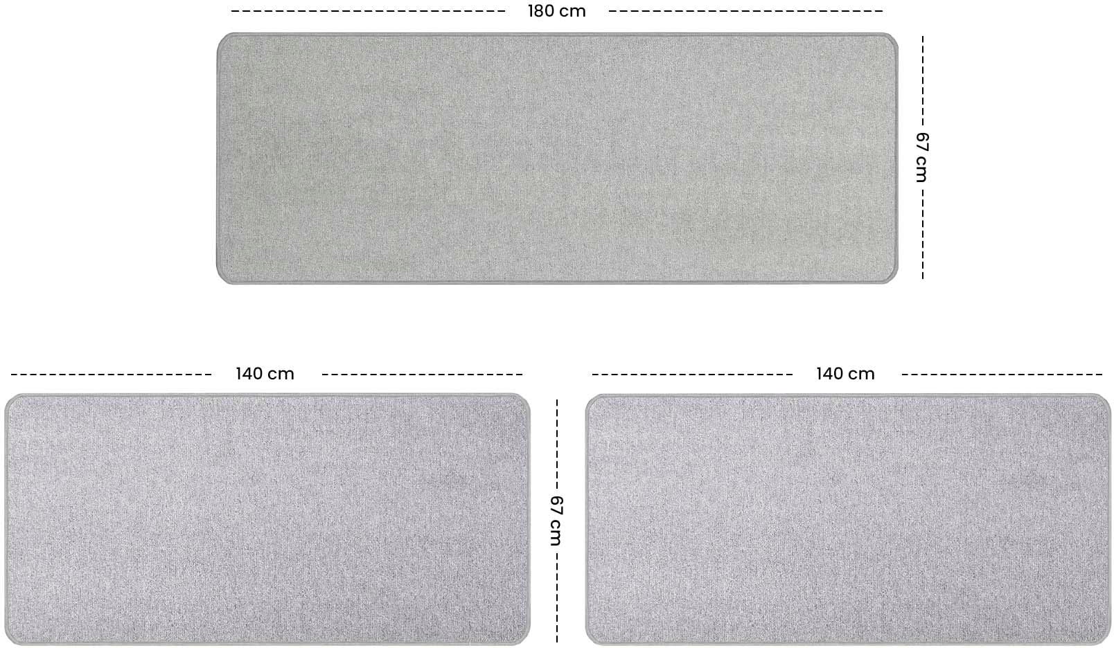 Primaflor-Ideen in Textil Bettumrandung »MACAO«, (3 tlg.), Bettvorleger, Läufer-Set für das Schlafzimmer, Uni Farben von Primaflor-Ideen in Textil