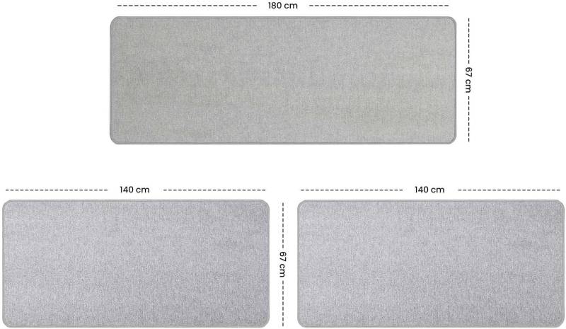 Primaflor-Ideen in Textil Bettumrandung »MACAO, Made in Netherlands«, (3 tlg.), Bettvorleger, Läufer-Set für das Schlafzimmer, Uni Farben von Primaflor-Ideen in Textil