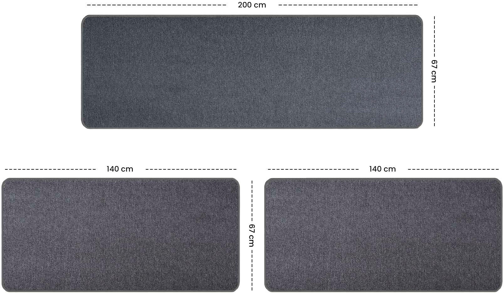 Primaflor-Ideen in Textil Bettumrandung »MACAO«, (3 tlg.), Bettvorleger, Läufer-Set für das Schlafzimmer, Uni Farben von Primaflor-Ideen in Textil