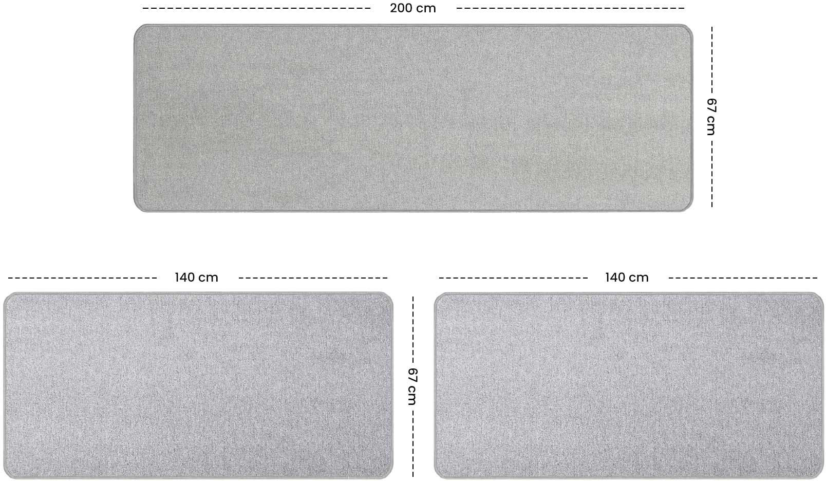 Primaflor-Ideen in Textil Bettumrandung »MACAO«, (3 tlg.), Bettvorleger, Läufer-Set für das Schlafzimmer, Uni Farben von Primaflor-Ideen in Textil