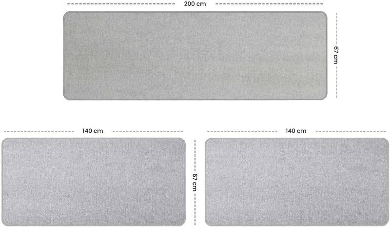Primaflor-Ideen in Textil Bettumrandung »MACAO, Made in Netherlands«, (3 tlg.), Bettvorleger, Läufer-Set für das Schlafzimmer, Uni Farben von Primaflor-Ideen in Textil