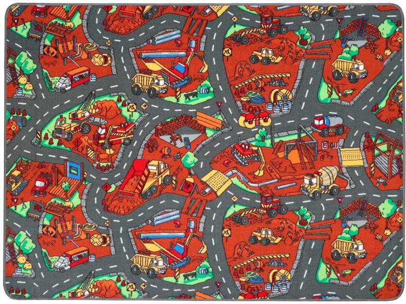 Primaflor-Ideen in Textil Kinderteppich »BAUSTELLE, Made in Belgium«, rechteckig, 5 mm Höhe, Strassen-Spiel-Teppich, Kinderzimmer von Primaflor-Ideen in Textil