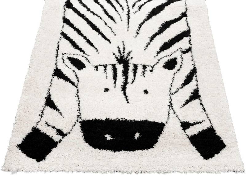 Primaflor-Ideen in Textil Kinderteppich »NOMAD - Zebra«, rechteckig, 35 mm Höhe, Hochflor, Motiv Zebra, weich & kuschelig, Kinderzimmer von Primaflor-Ideen in Textil