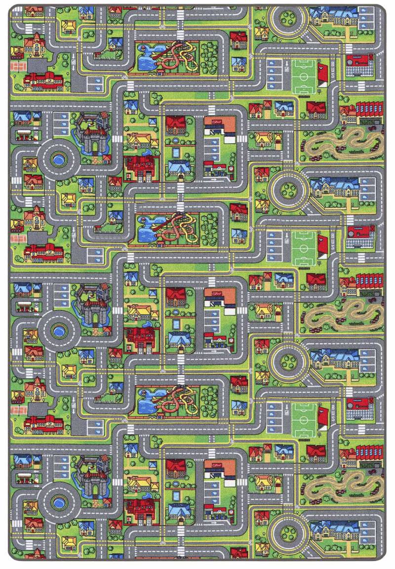 Primaflor-Ideen in Textil Kinderteppich »STREETS, Made in Belgium«, rechteckig, 5 mm Höhe, Strassen-Spiel-Teppich, Strassenbreite ca. 9 cm, Kinderzimmer von Primaflor-Ideen in Textil