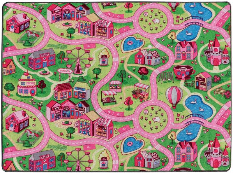 Primaflor-Ideen in Textil Kinderteppich »SWEET CITY, Made in Belgium«, rechteckig, 5 mm Höhe, Strassen-Spiel-Teppich, Strassenbreite ca. 9 cm, Kinderzimmer von Primaflor-Ideen in Textil
