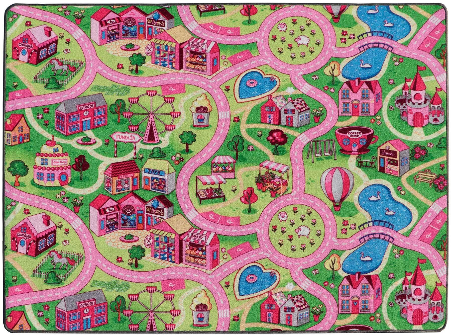 Primaflor-Ideen in Textil Kinderteppich »SWEET CITY«, rechteckig, Strassen-Spiel-Teppich, Strassenbreite ca. 9 cm, Kinderzimmer von Primaflor-Ideen in Textil
