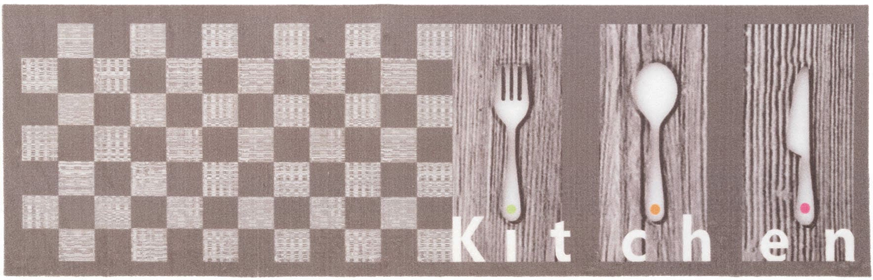 Primaflor-Ideen in Textil Küchenläufer »KITCHEN«, rechteckig, mit Schriftzug & Motiv Besteck, rutschhemmend, waschbar, Küche von Primaflor-Ideen in Textil