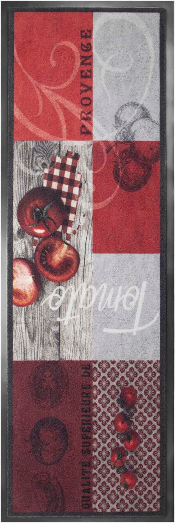 Primaflor-Ideen in Textil Küchenläufer »TOMATO, Made in Belgium«, rechteckig, 6,5 mm Höhe, Motiv Tomaten, mit Schriftzug, rutschhemmend, waschbar, Küche von Primaflor-Ideen in Textil