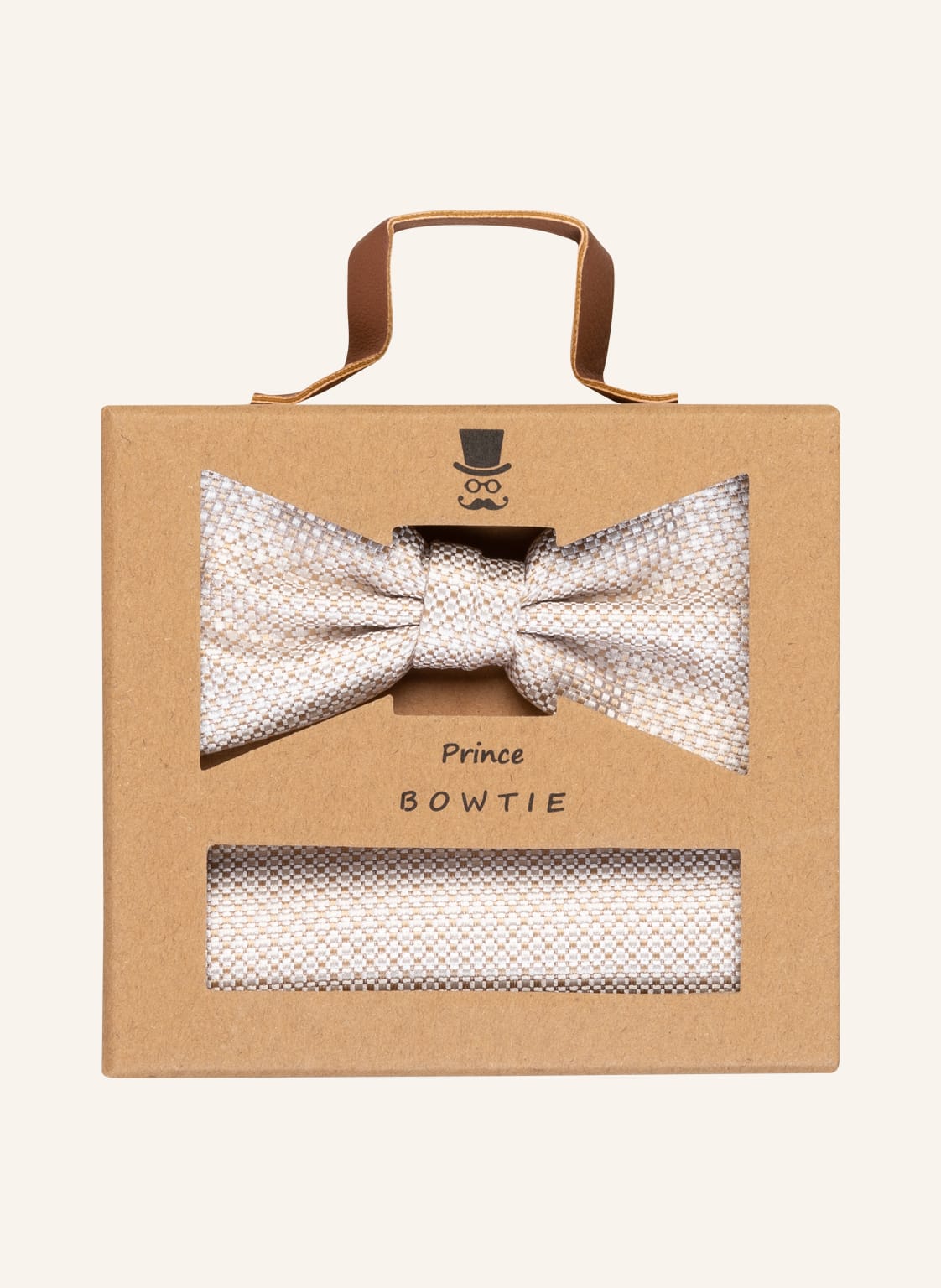 Prince Bowtie Set: Fliege Und Einstecktuch beige von Prince BOWTIE