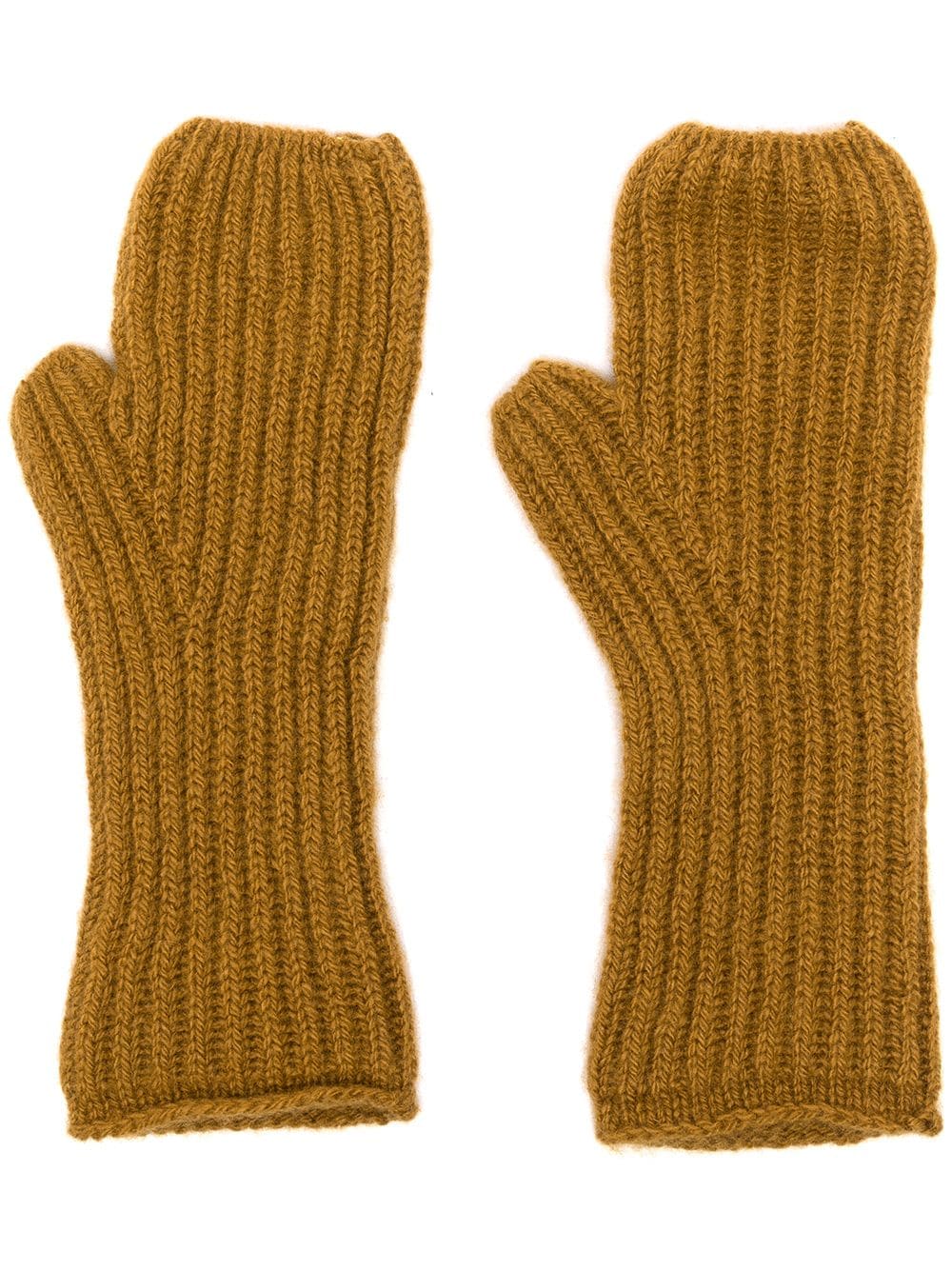 Pringle of Scotland Fisherman's ribbed cashmere gloves - Brown von Pringle of Scotland