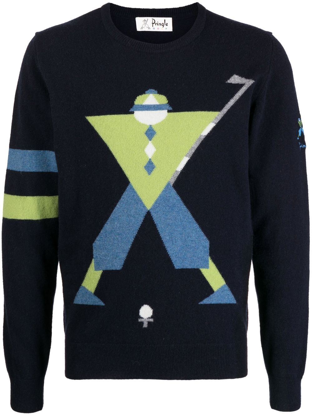 Pringle of Scotland Geometric George Golf intarsia-knit jumper - Blue von Pringle of Scotland