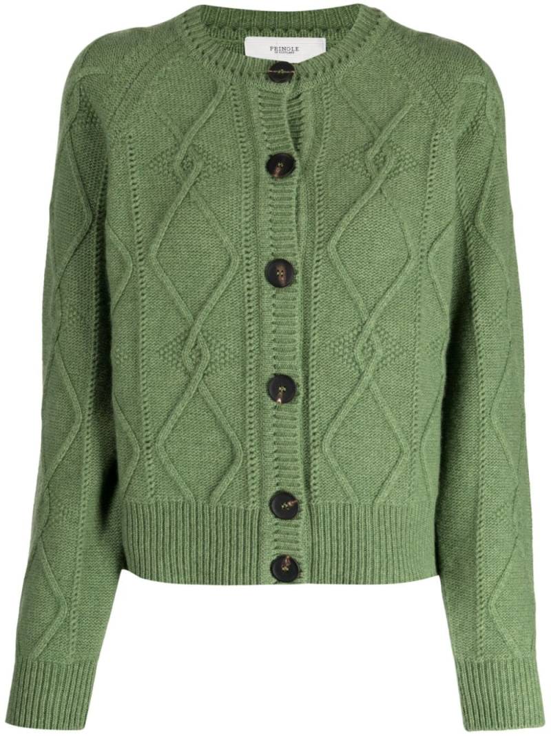 Pringle of Scotland chunky-knit wool-cashmere blend cardigan - Green von Pringle of Scotland