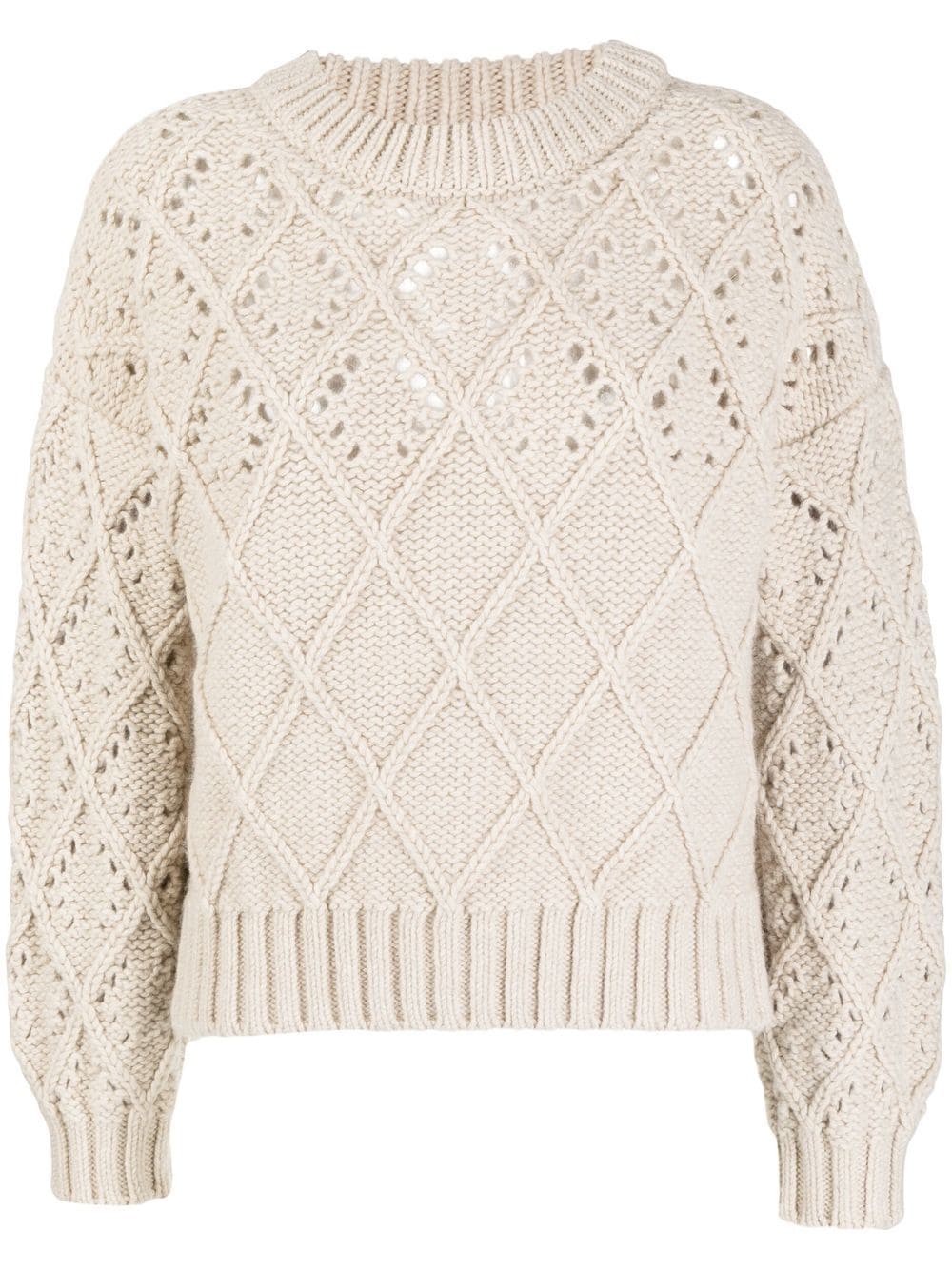 Pringle of Scotland diamond-pattern wool jumper - Neutrals von Pringle of Scotland