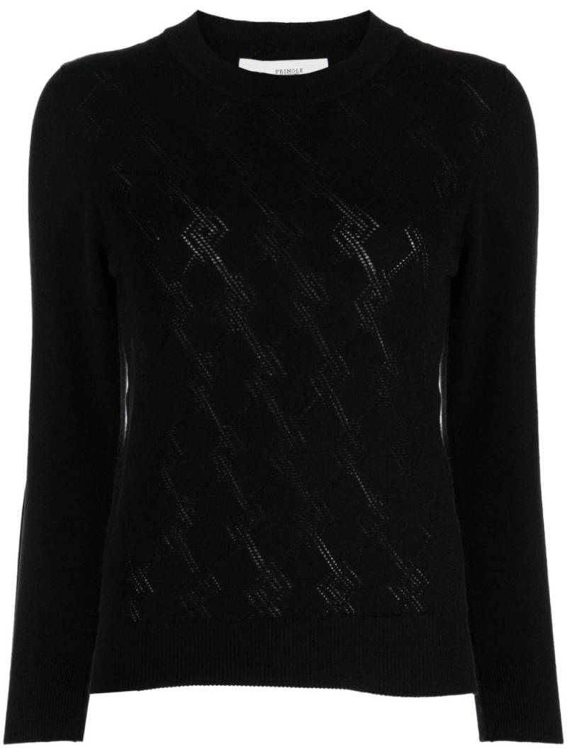 Pringle of Scotland pointelle-argyle knit cashmere jumper - Black von Pringle of Scotland