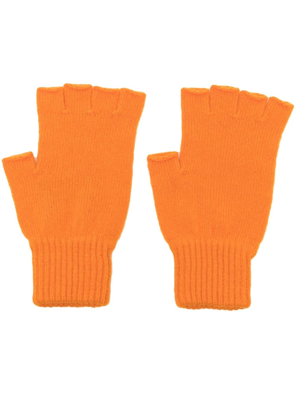Pringle of Scotland ribbed fingerless gloves - Orange von Pringle of Scotland