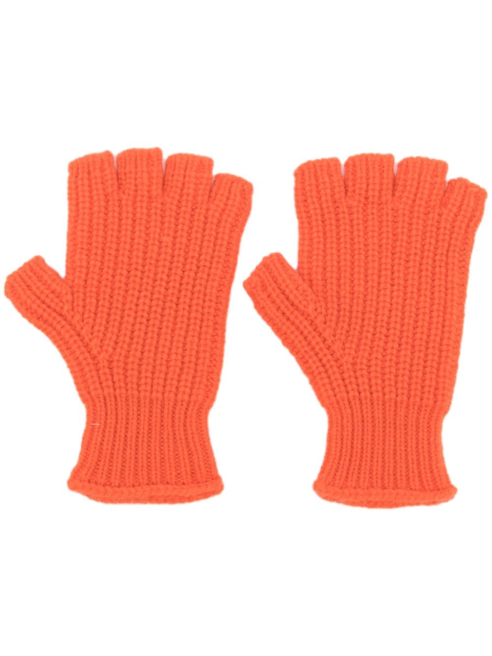 Pringle of Scotland ribbed fingerless gloves - Orange von Pringle of Scotland