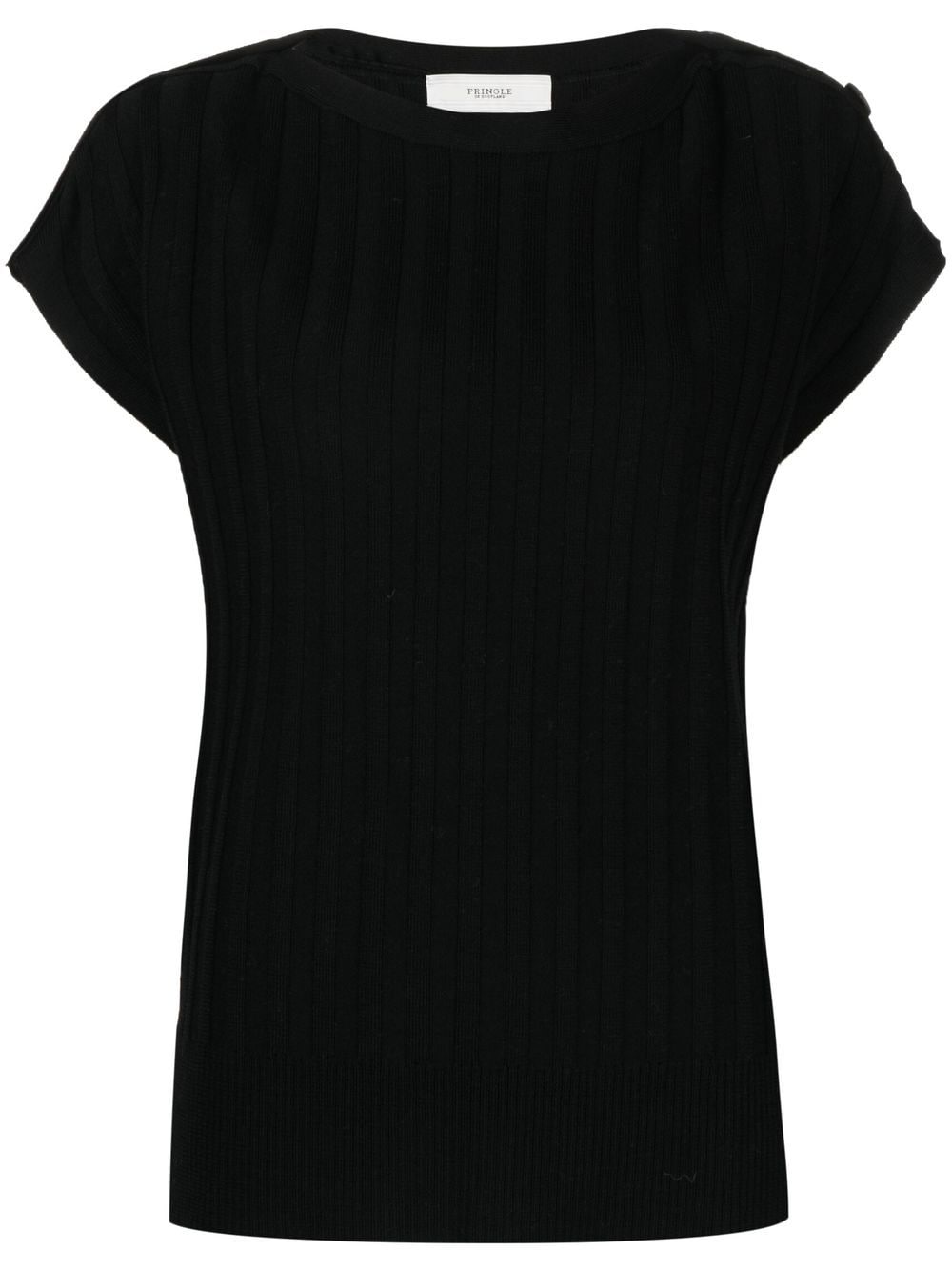 Pringle of Scotland ribbed-knit short-sleeved T-Shirt - Black von Pringle of Scotland