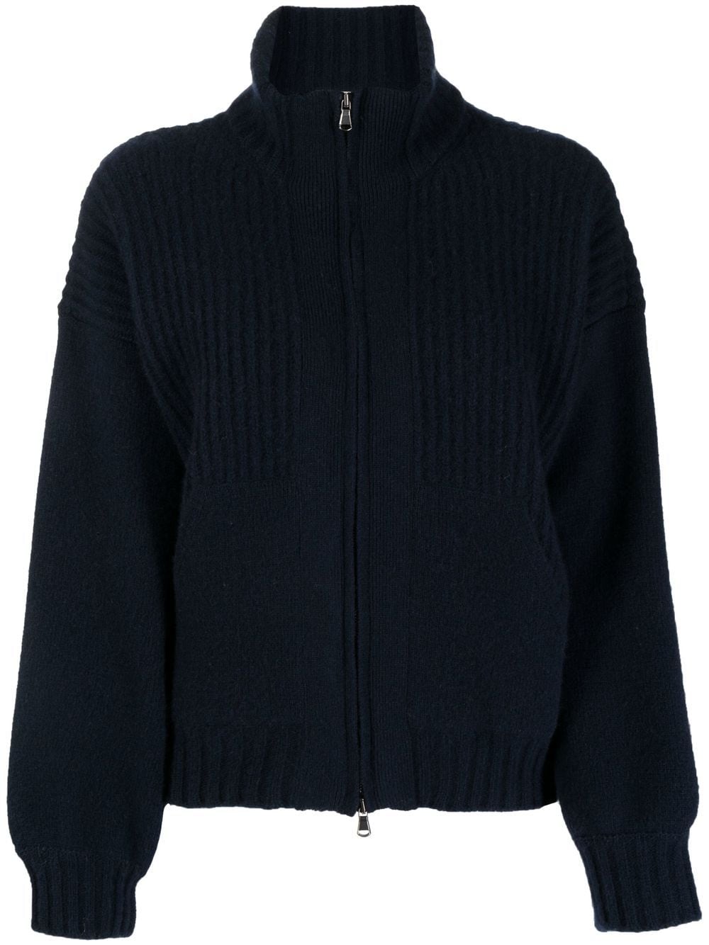 Pringle of Scotland ribbed-knit zip-up jacket - Blue von Pringle of Scotland