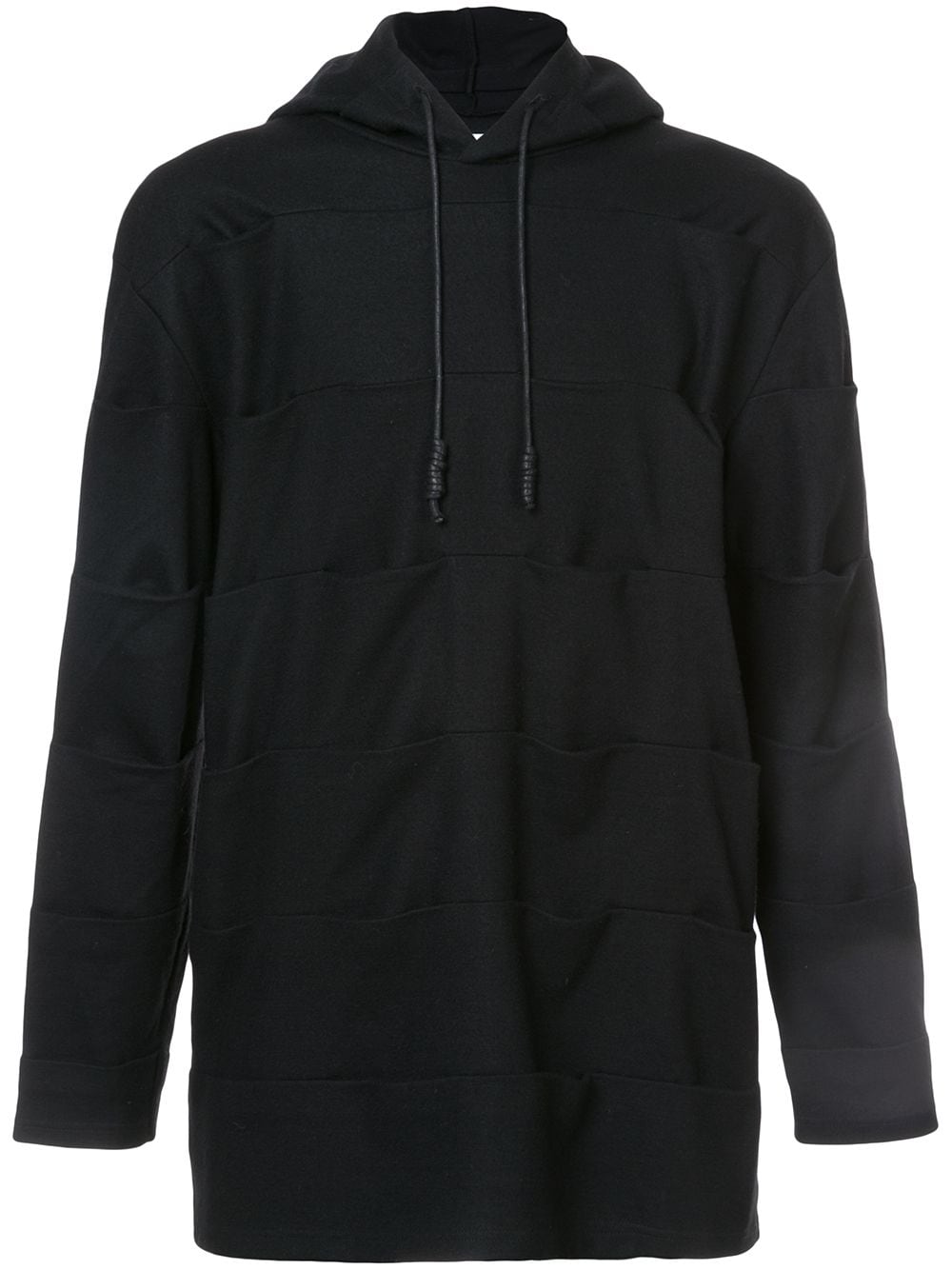 Private Stock pin tuck panelled hoodie - Black von Private Stock