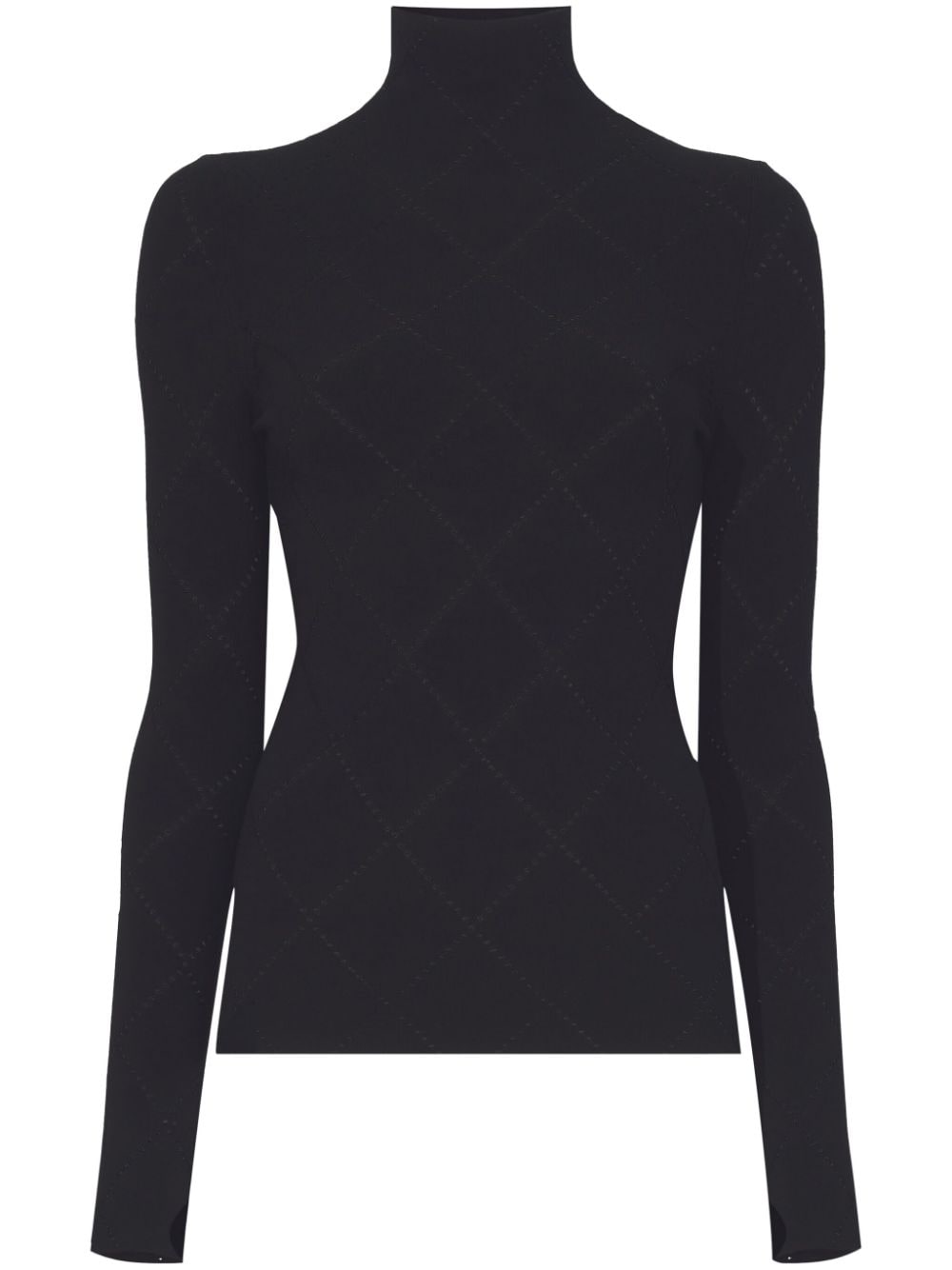 Proenza Schouler White Label Pointelle Diamonds high-neck top - Black von Proenza Schouler White Label